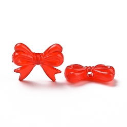 Red Imitation Jelly Style Acrylic Beads, Bowknot, Red, 14x18x4.5mm, Hole: 2mm, about 917pcs/500g