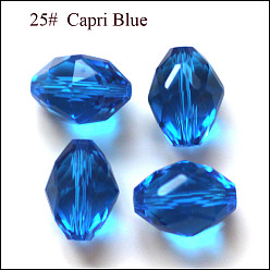 Озёрно--синий Имитация Австрийские кристаллические шарики, класс AAA, граненые, овальные, Плут синий, 8x6 мм, отверстие : 0.7~0.9 мм
