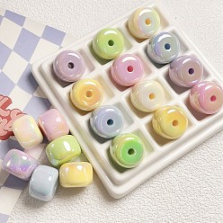 Random Color Spray Painted Plastic Beads, Barrel, Random Color, 20x14mm