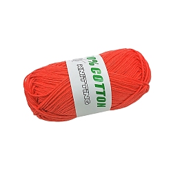 Orange Red 9-Ply Combed Cotton Yarn, for Weaving, Knitting & Crochet, Orange Red, 1~1.5mm, 100g/skein, 2 skeins/box