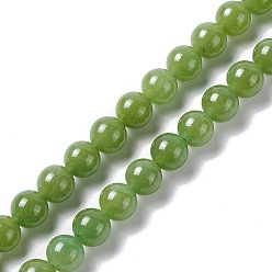 Verde Lima Granos naturales del jade hebras, teñido, rondo, verde lima, 8 mm, agujero: 1 mm, sobre 46 unidades / cadena, 15.08'' (38.3 cm)