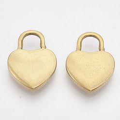 Golden 304 Stainless Steel Pendants, Heart Lock, Golden, 20x15x3mm, Hole: 5x5mm