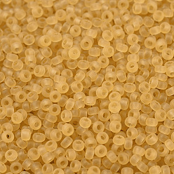 (RR132F) Matte Transparent Light Topaz Cuentas de rocailles redondas miyuki, granos de la semilla japonés, 11/0, (rr 132 f) topacio claro transparente mate, 2x1.3 mm, Agujero: 0.8 mm, sobre 5500 unidades / 50 g