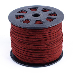Темно-Красный Замша Faux шнуры, искусственная замшевая кружева, темно-красный, 1/8 дюйм (3 мм) x 1.5 мм, около 100 ярдов / рулон (91.44 м / рулон), 300 фут / рулон