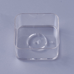 Clair Gobelets en plastique, carrée, clair, 38x38x18.5 mm, diamètre intérieur: 37 mm