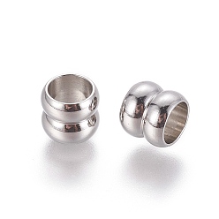 Stainless Steel Color 202 Stainless Steel Beads, Column, Stainless Steel Color, 7x6mm, Hole: 5mm
