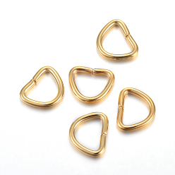 Oro 304 anillos d de acero inoxidable, cierres de hebilla, para las correas, bolsas de flejes, accesorios de la ropa, dorado, 9x11x1.5 mm, tamaño interno: 6x8 mm
