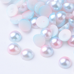 Pink Cabochons de acrílico de la perla de imitación, cúpula, rosa, 8x4 mm, sobre 2000 unidades / bolsa