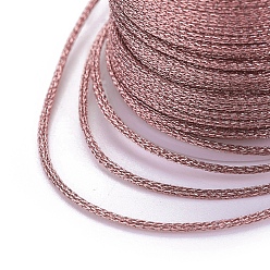 Rosy Brown Polyester Metallic Thread, Rosy Brown, 1mm, about 7.65 yards(7m)/roll