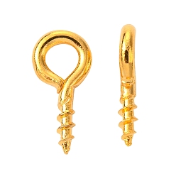 Oro 304 fianzas de clavija de clavija de tornillo de acero inoxidable, por medio perforó perlas, dorado, 8x4x1 mm, agujero: 2 mm, pin: 1.4 mm