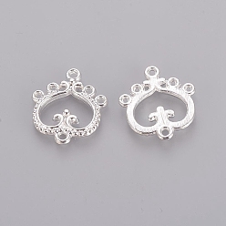 Silver Tibetan Style Alloy Chandelier Components Links, Heart, Cadmium Free & Lead Free, Silver, 21.5x19.5mm, Hole: 1.5mm, about 600pcs/1000g
