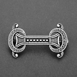Argent Antique Broches en alliage de noeud viking pour hommes, plat rond, argent antique, 35mm