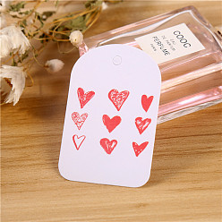 Heart Paper Gift Tags, Hange Tags, For Wedding, Valentine's Day, Heart Pattern, 6.5x4.3cm, 100pcs/bag