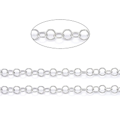 Stainless Steel Color 304 Stainless Steel Rolo Chains, Belcher Chains, Unwelded, with Spool, Stainless Steel Color,4x0.6mm, about 32.8 Feet(10m)/roll