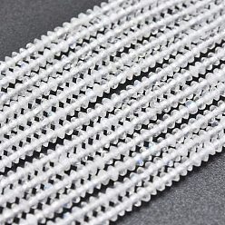 Rainbow Moonstone Natural Rainbow Moonstone Beads Strands, Faceted, Bicone, 2~2.5x1~1.5mm, Hole: 0.5mm, about 268~298pcs/strand, 15.35 inch(39cm)
