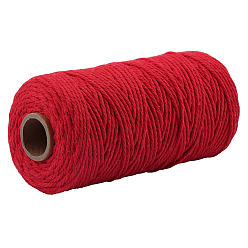 Rouge Fil de coton multiplis 100m, cordon en macramé, fils décoratifs, pour l'artisanat de bricolage, rouge, 2mm