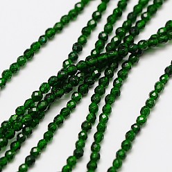 Зеленый Голдстоун Синтетический зеленый авантюрин бисер нитей, граненые круглые, 2 мм, отверстие : 0.8 мм, около 190 шт / нитка, 16 дюйм