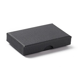Negro Cajas para collares de papel con tapete de esponja, Rectángulo, negro, 8x5x1.7 cm, diámetro interior: 7.2x4.3x1 cm