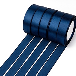 Bleu Foncé Ruban de satin à face unique, Ruban polyester, bleu foncé, 1 pouce (25 mm) de large, 25yards / roll (22.86m / roll), 5 rouleaux / groupe, 125yards / groupe (114.3m / groupe)