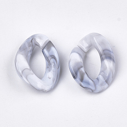 WhiteSmoke Acrylic Linking Rings, Quick Link Connectors, For Curb Chains Making, Imitation Gemstone Style, Twist, WhiteSmoke, 29x21x6.5mm, Hole: 17x8mm, about 315pcs/500g