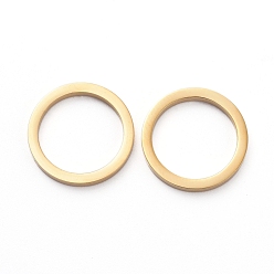 Doré  Placage sous vide 304 anneaux de liaison en acier inoxydable pour la fabrication de bijoux, polissage manuel, anneau, or, 13x1.5mm, diamètre intérieur: 11 mm