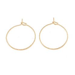 Golden Ion Plating(IP) 316 Surgical Stainless Steel Hoop Earrings Findings, Wine Glass Charms Rings, Golden, 29x25mm, Pin: 0.6mm