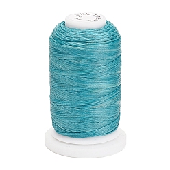 Dark Turquoise Waxed Polyester Cord, Flat, Dark Turquoise, 1mm, about 76.55 yards(70m)/roll