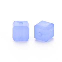 Bleu Ardoise Moyen Perles acryliques de gelée d'imitation , cube, bleu ardoise moyen, 11.5x11x11mm, Trou: 2.5mm, environ528 pcs / 500 g