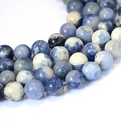 Sodalita Sodalita naturales hebras de perlas redondo, 6~6.5 mm, agujero: 1 mm, sobre 63 unidades / cadena, 15.5 pulgada