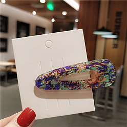 Colorful Cellulose Acetate Alligator Hair Clips, Hollow Out Hair Accessories for Girls Women, Teardrop, Colorful, 70mm