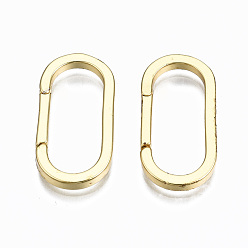 Real 16K Gold Plated Brass Twister Clasps, Cadmium Free & Nickel Free & Lead Free, Oval, Real 16K Gold Plated, 24x12x2mm, Inner Diameter: 20x8mm