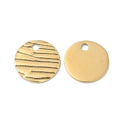 Real 14K Gold Plated Ion Plating(IP) 304 Stainless Steel Charms, Flat Round Charm, Real 14K Gold Plated, 8x0.5mm, Hole: 1mm