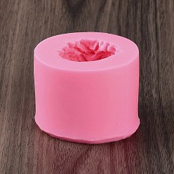 Perlas de Color Rosa Moldes para velas con forma de bola de flor rosa, diy moldes de silicona de grado alimenticio, para hacer velas aromáticas con ramo de rosas, rosa perla, 6.3x4.7 cm