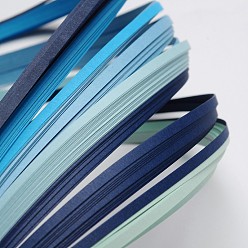 Bleu 6 couleurs quilling bandes de papier, bleu, 390x5mm, à propos 120strips / sac, 20strips / couleur