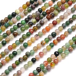 Agate Indienne Naturelles indiennes perles rondes en agate brins, 3mm, Trou: 0.6~0.8mm, Environ 126 pcs/chapelet, 15.5 pouce