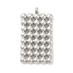 Stainless Steel Color 304 Stainless Steel Pendants, Rectangle Charm, Stainless Steel Color, 27x15x2.8mm, Hole: 1.5mm