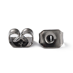 Gunmetal Brass Ear Nuts, Butterfly Earring Backs for Post Earrings, Gunmetal, 5x4mm, Hole: 1mm