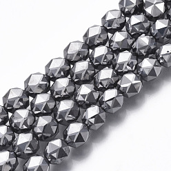 Térahertz Pierre Brins de perles de pierre terahertz, étoiles coupées perles rondes, facette, 8mm, Trou: 0.9mm, Environ 51 pcs/chapelet, 15.16 pouce (38.5 cm)