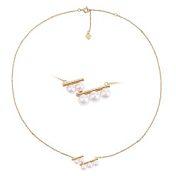 Chapado en Oro Real 18K Collar con colgante de perlas naturales, 925 joyas de plata de ley para mujer, real 18 k chapado en oro, 15.35 pulgada (39 cm)