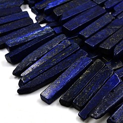 Lapis Lazuli Puce lapis-lazuli naturel diplômés perles brins, teints et chauffée, 23~62x10~12x4~6mm, Trou: 2mm, Environ 38 pcs/chapelet, 15.3 pouce