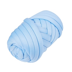 Bleu Bleuet Fil à tricoter bras, fil de polyester, fil géant volumineux lavable super doux, pour des couvertures artisanales à tricoter extrême, bleuet, 19 mm, sur 500 g / paquet, environ 24 m / paquet