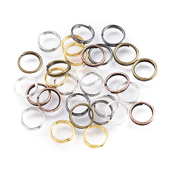 Mixed Color Iron Split Rings, Double Loops Jump Rings, Mixed Color, 7x1.4mm, Inner Diameter: 6.3mm, 6 Colors, about 6000pcs/500g