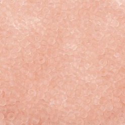 (11F) Transparent Frost Rosaline Toho perles de rocaille rondes, perles de rocaille japonais, (11 f) rosaline givrée transparente, 11/0, 2.2mm, Trou: 0.8mm, environ5555 pcs / 50 g