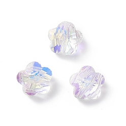 Прозрачный АВ Имитация Австрийские кристаллические шарики, к 9 стекло, цветка сливы, граненые, ясно AB, 8x5 мм, отверстие : 1.5 мм