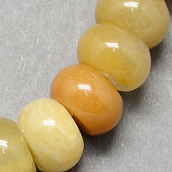 Goldenrod Natural Gemstone Old Topaz Jade Stone Rondelle Beads Strands, Goldenrod, 8x5mm, Hole: 1mm, about 60~65pcs/strand, 15.7 inch