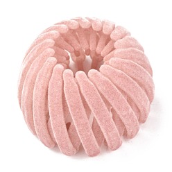 Pink Бархатные заколки для волос в виде птичьего гнезда, расширяемый держатель для хвоста для женщин, розовые, 60~65x38~40 мм, внутренний диаметр: 74~80 мм