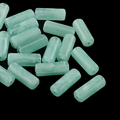 Turquoise Moyen Colonne perles acryliques imitation de pierres précieuses, turquoise moyen, 20x8mm, trou: 2 mm, environ 480 pcs / 500 g