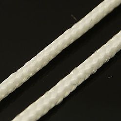 Blanc Fils tressés en nylon, cordon de noeud chinois, ronde, blanc, 1.5mm, environ 200.00 yards (182.88m)/rouleau