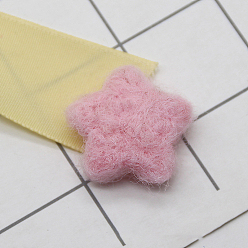 Pink Adornos de fieltro de lana, accesorios para el cabello para niños, estrella, rosa, 35 mm