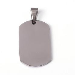 Stainless Steel Color 304 Stainless Steel Pendants, Stamping Blank Tag, Stainless Steel Color, 31.5x20x2mm, Hole: 5x9mm